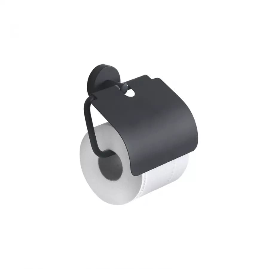 Set 5 accessori a muro in acciaio inox nero opaco e vetro satinato - Eros di Gedy