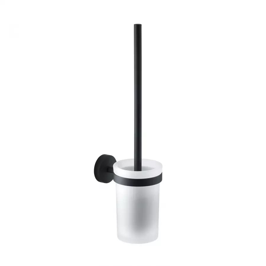 Set 5 accessori a muro in acciaio inox nero opaco e vetro satinato - Eros di Gedy