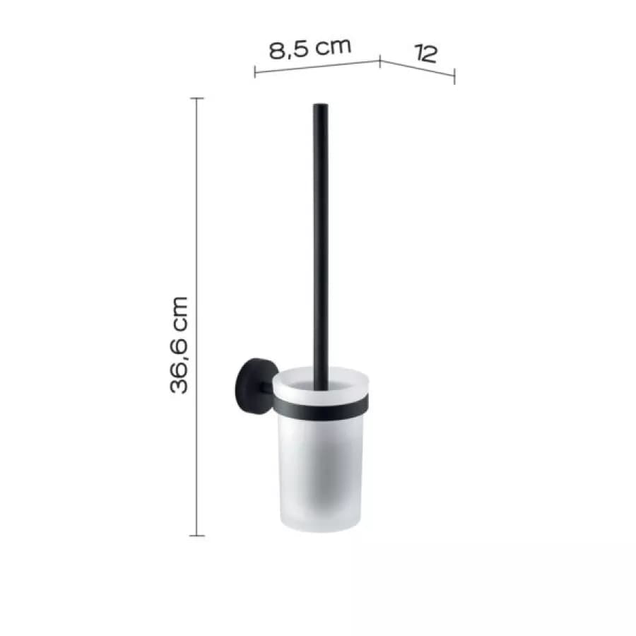 Set 5 accessori a muro in acciaio inox nero opaco e vetro satinato - Eros di Gedy