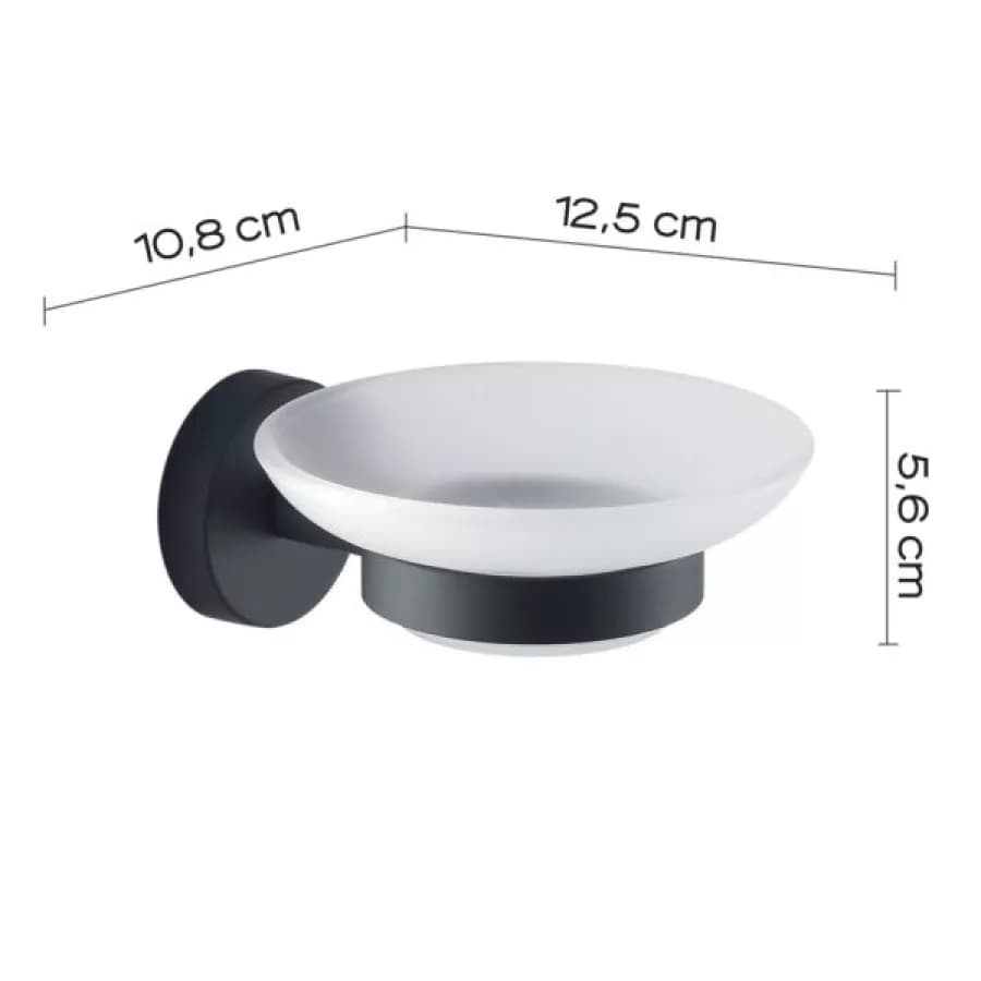 Set 5 accessori a muro in acciaio inox nero opaco e vetro satinato - Eros di Gedy