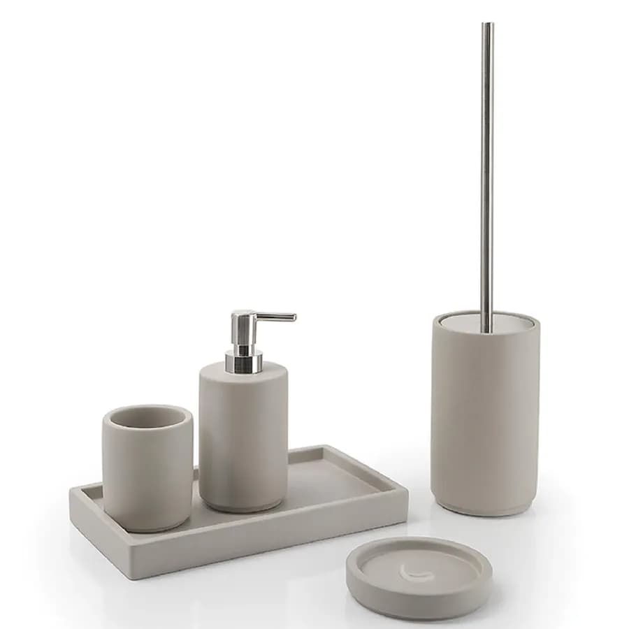 Set 5 accessori d'appoggio in cemento grigio - Giunone di Gedy