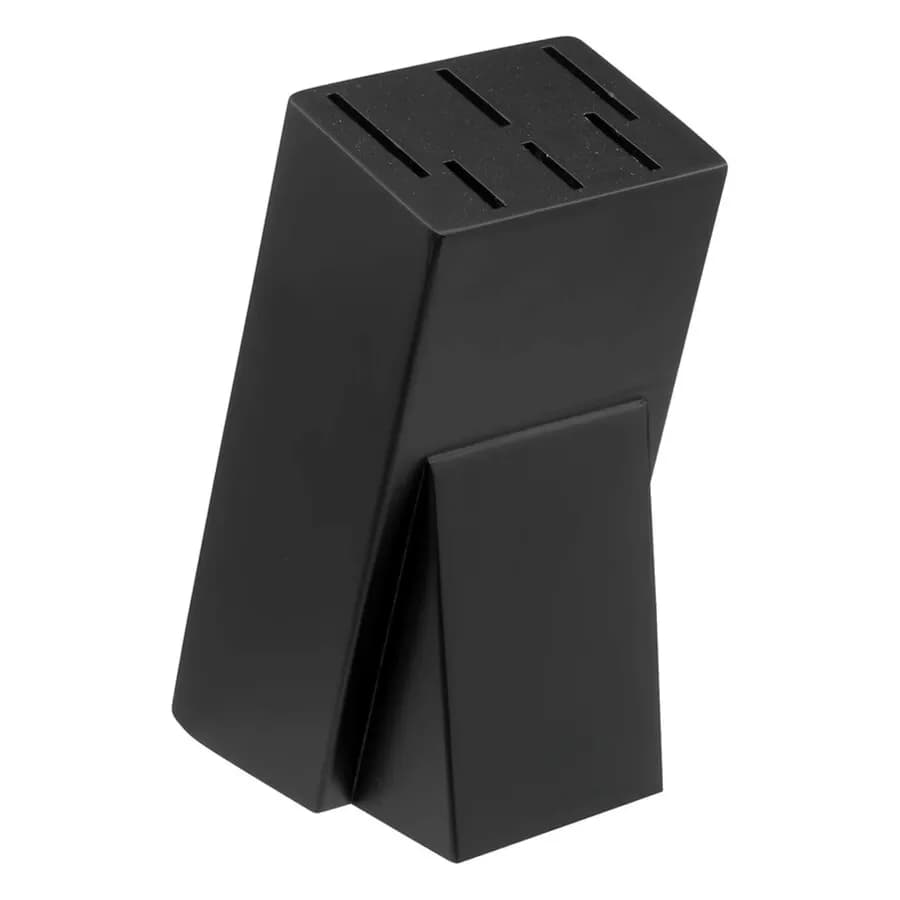 Set 6 coltelli in acciaio effetto pietra nero con base - Yasmira