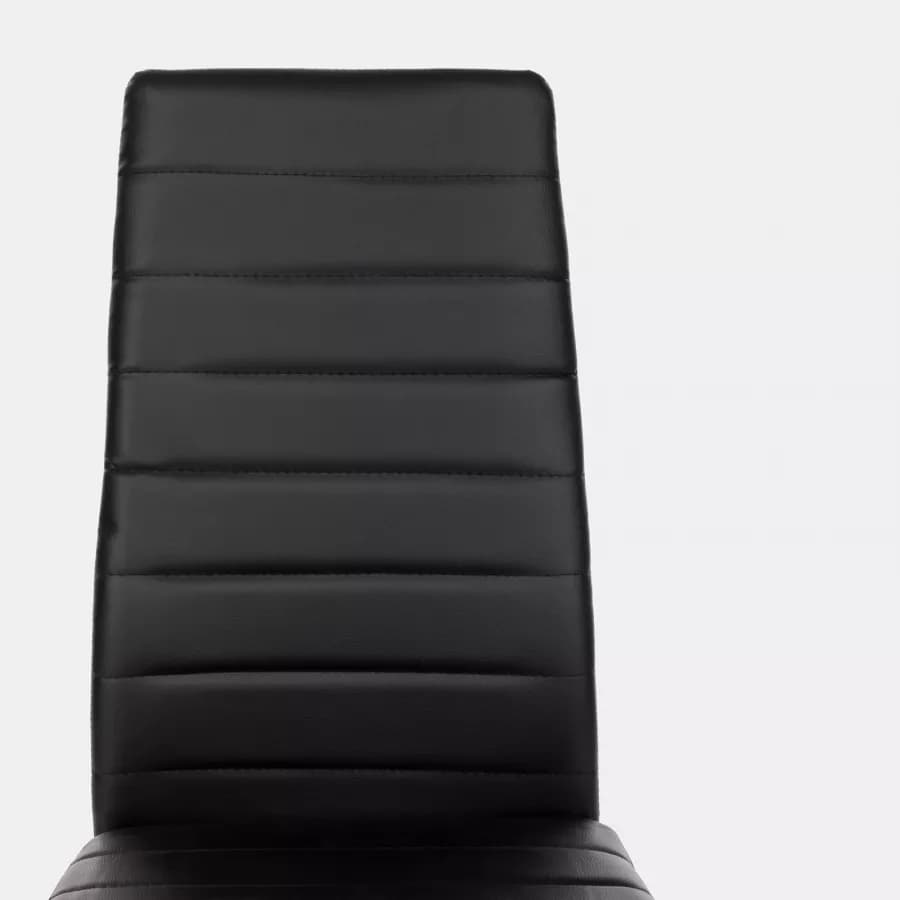 Set 6 sedie in similpelle nera e gambe in metallo - Flaia