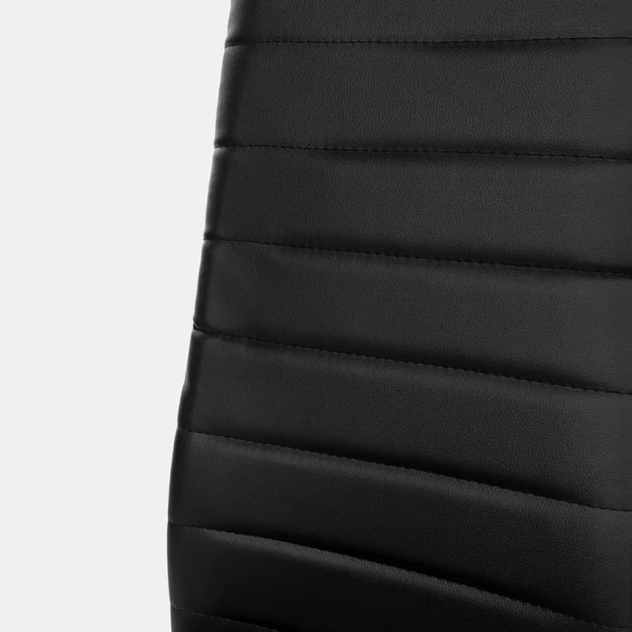 Set 6 sedie in similpelle nera e gambe in metallo - Flaia