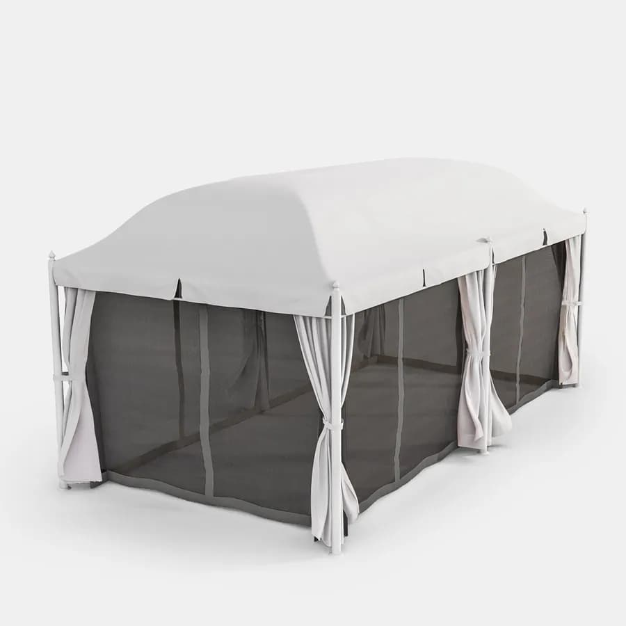 Set 6 zanzariere per gazebo Tindari 6x3 m grigio