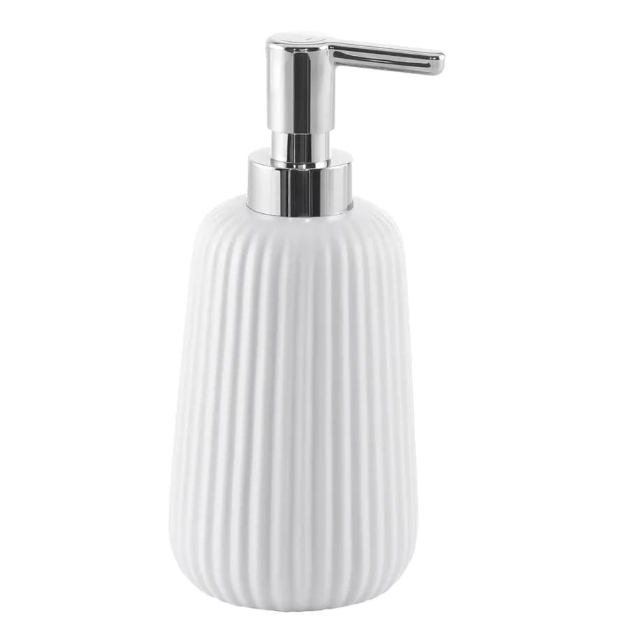 Set 2 accessori d'appoggio in ceramica bianco rigato - Marika di Gedy