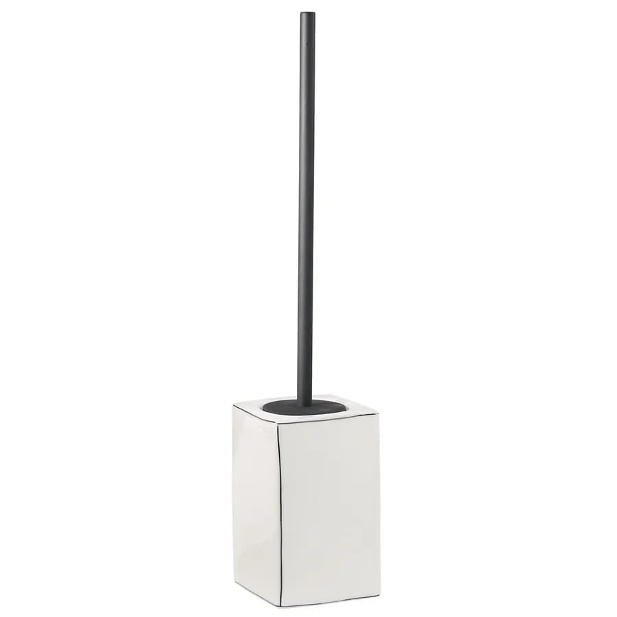 Set 2 accessori d'appoggio in ceramica bianco e profilo nero - Lucrezia di Gedy