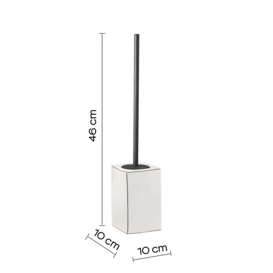 Set 2 accessori d'appoggio in ceramica bianco e profilo nero - Lucrezia di Gedy