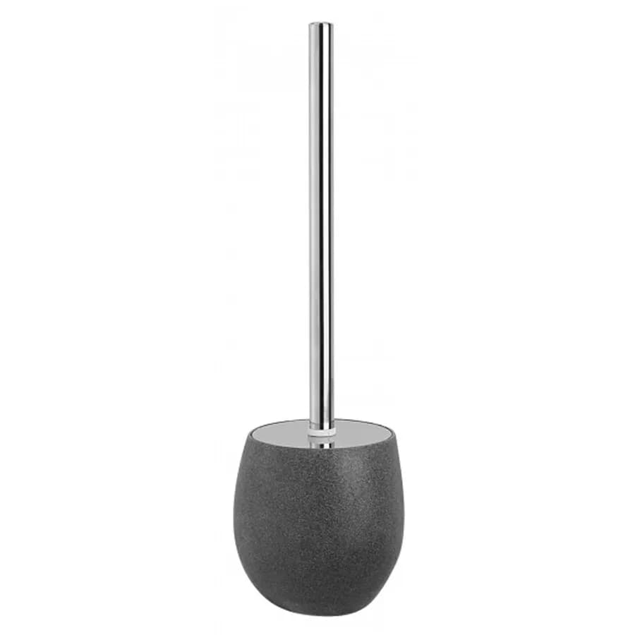 Set 3 accessori da bagno da appoggio in poliresina grigio effetto pietra