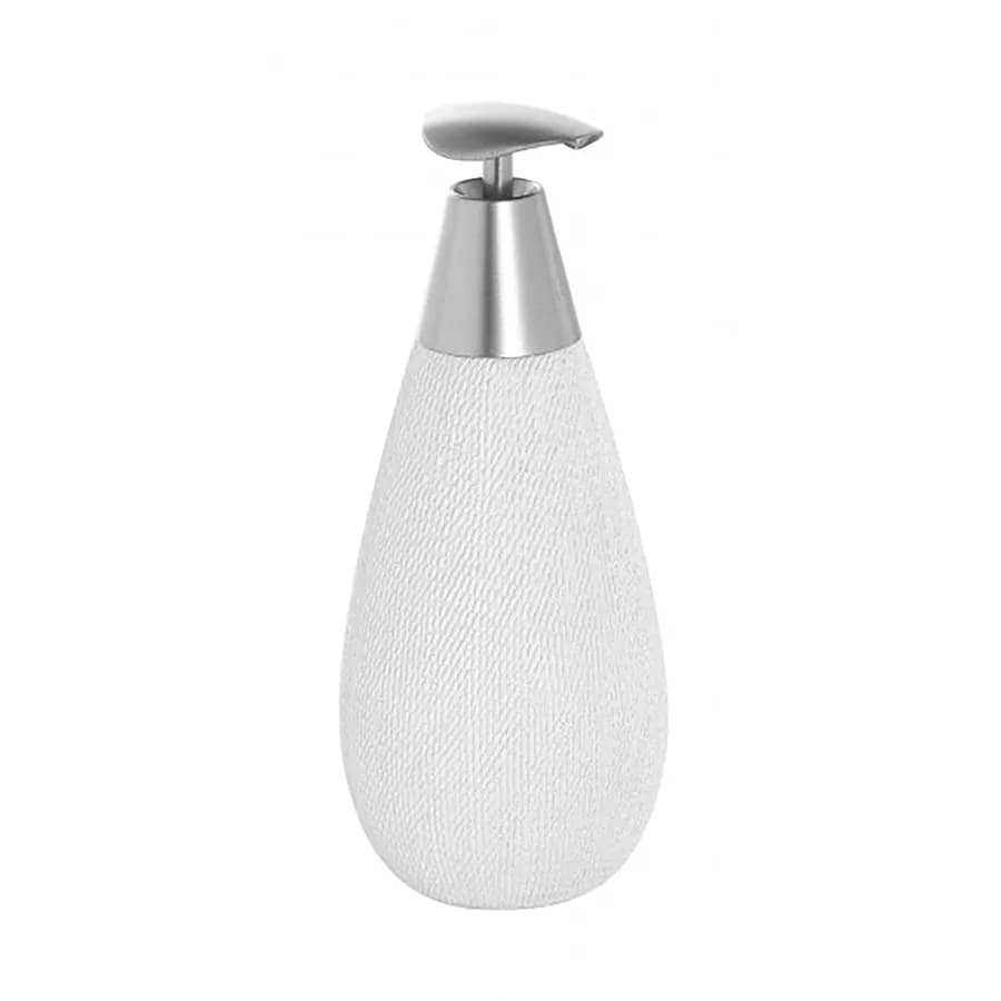 Set 3 accessori da bagno da appoggio in acciaio e ceramica bianco