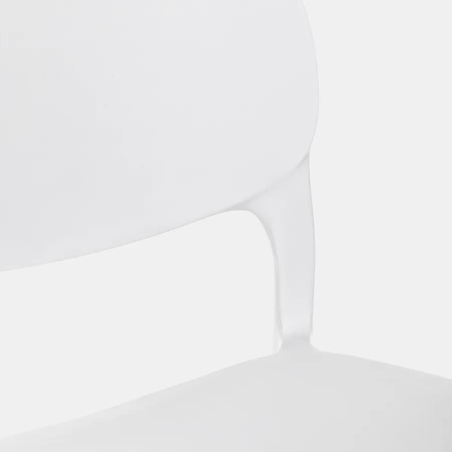Set bistrot con tavolo rotondo 60 cm e 2 sedie impilabili in polipropilene bianco - Tulipano