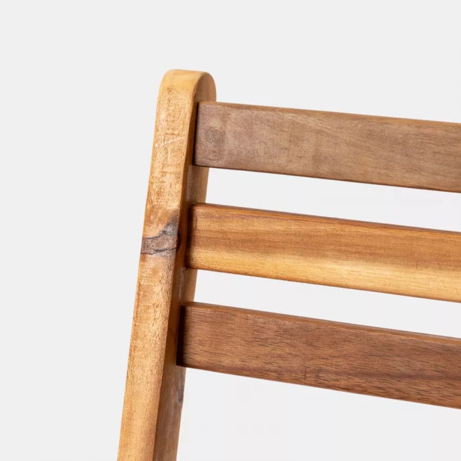 Set bistrot salvaspazio con tavolo pieghevole e 2 sedie pieghevoli in legno massello di acacia - Nauru