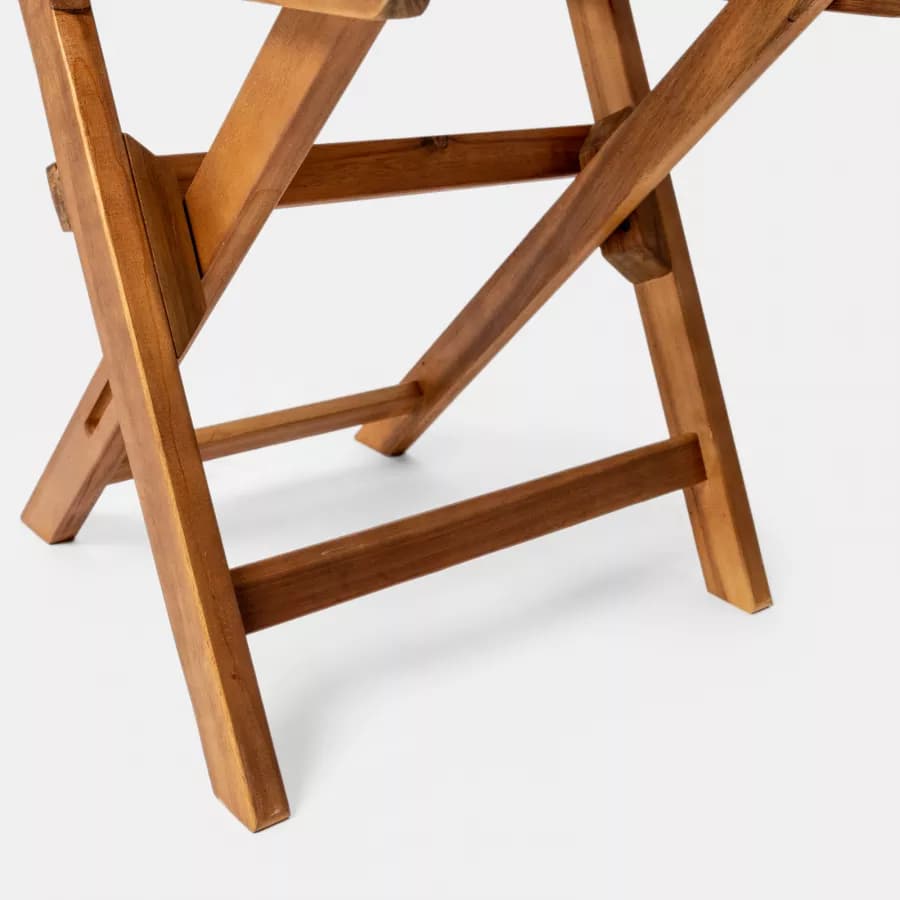 Set bistrot salvaspazio con tavolo pieghevole e 2 sedie pieghevoli in legno massello di acacia - Nauru