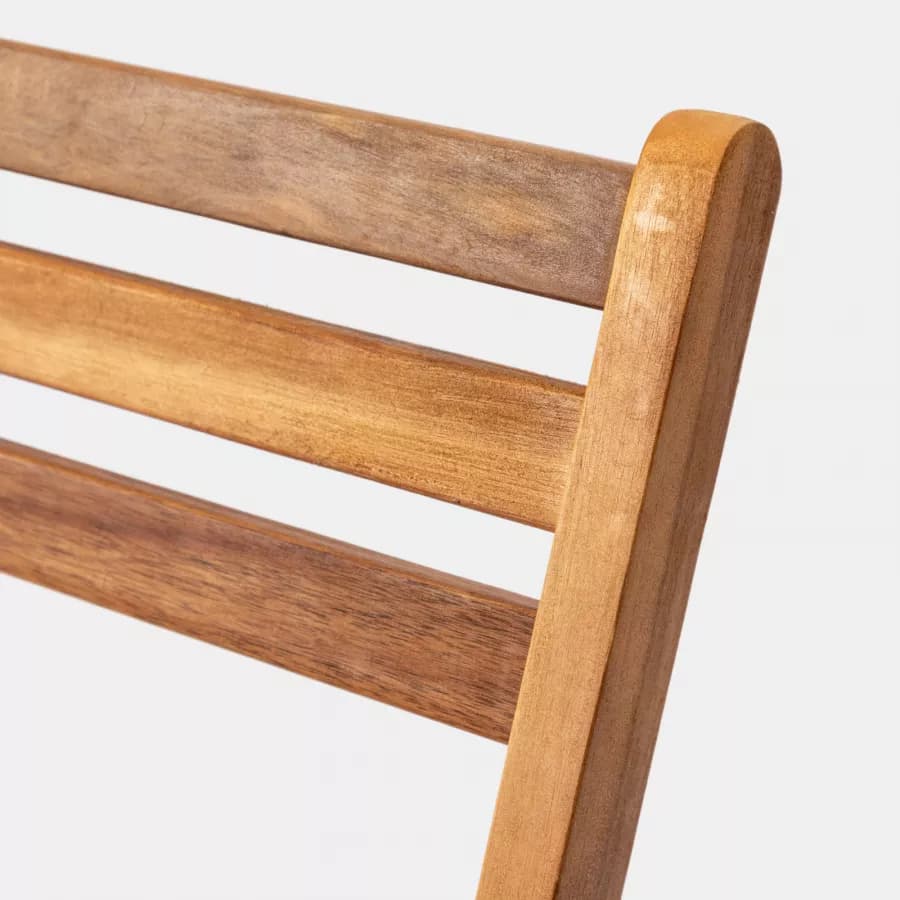 Set bistrot salvaspazio con tavolo pieghevole e 2 sedie pieghevoli in legno massello di acacia - Nauru