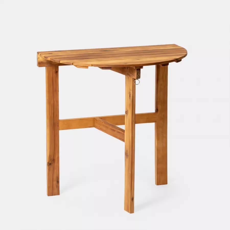 Set bistrot salvaspazio con tavolo pieghevole e 2 sedie pieghevoli in legno massello di acacia - Nauru