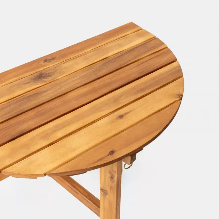 Set bistrot salvaspazio con tavolo pieghevole e 2 sedie pieghevoli in legno massello di acacia - Nauru