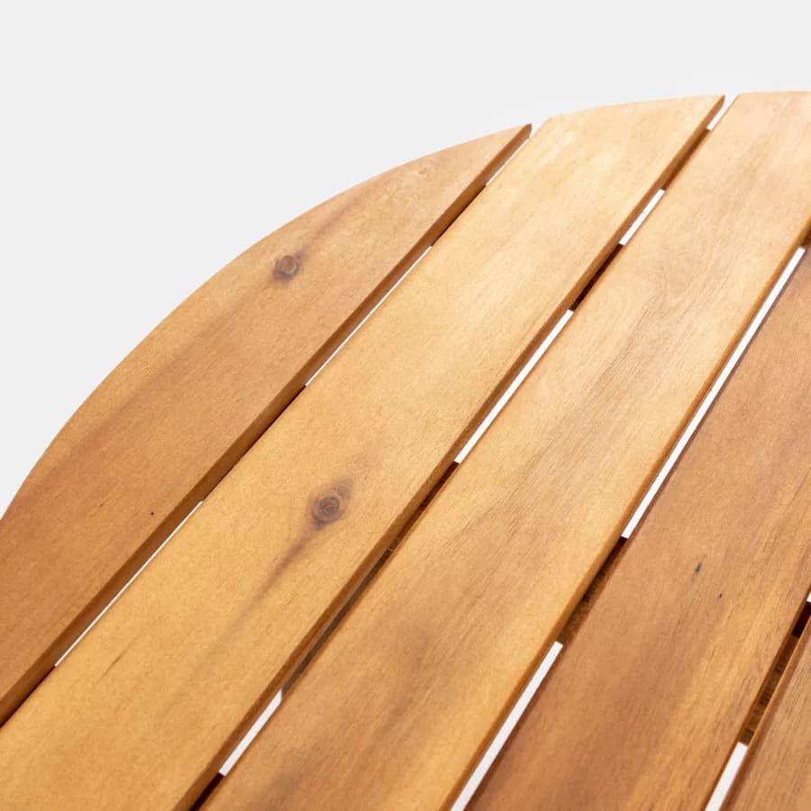 Set bistrot salvaspazio con tavolo pieghevole e 2 sedie pieghevoli in legno massello di acacia - Nauru