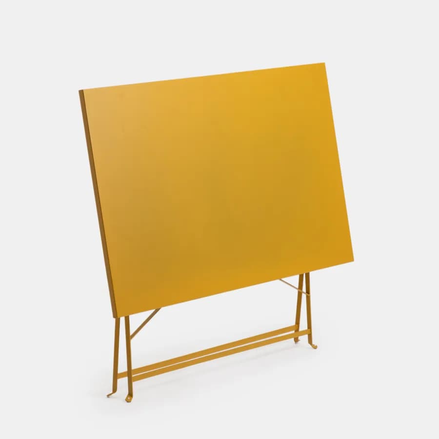 Set pranzo pieghevole con tavolo 110x70 cm e 4 sedie in metallo senape - Atelier