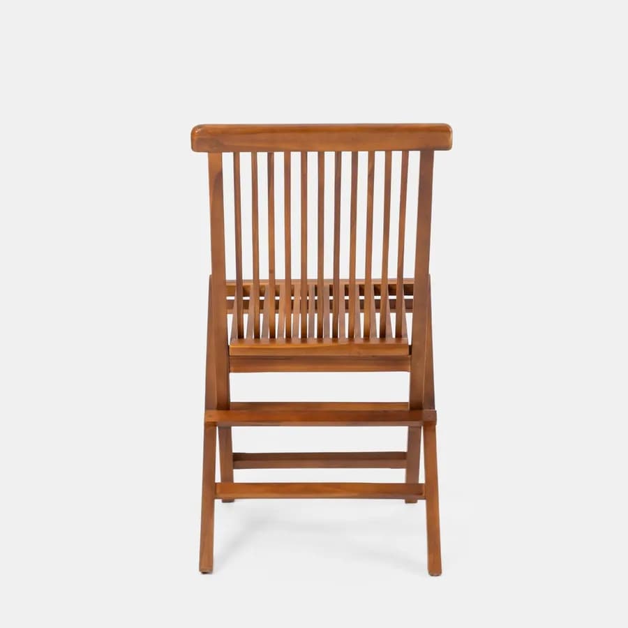 Set relax tavolino pieghevole 50x50 cm e 2 sedie pieghevoli in legno teak - Louis