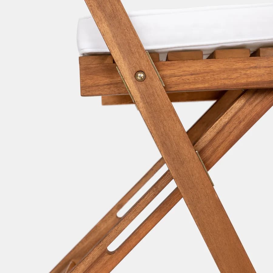 Set bistrot tavolo 70x40 cm e 2 sedie in legno di acacia - Paja