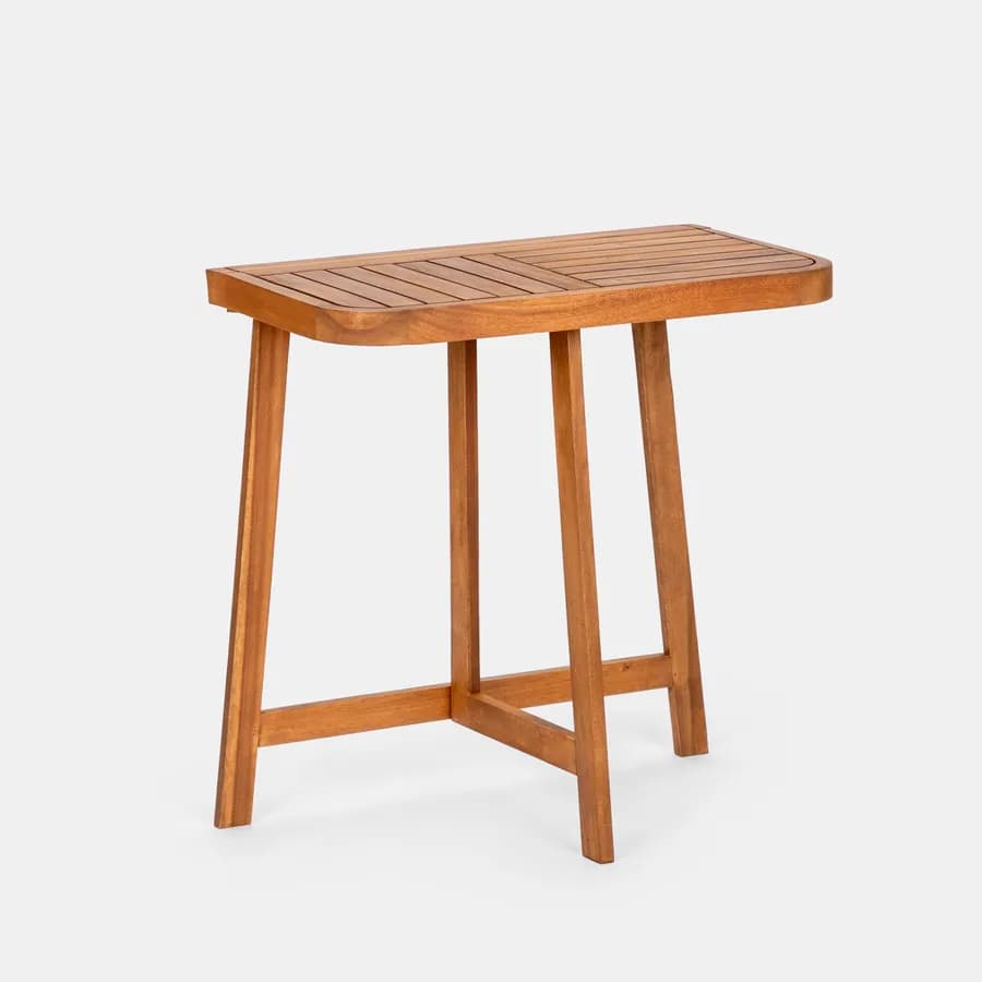 Set bistrot tavolo 70x40 cm e 2 sedie in legno di acacia - Paja