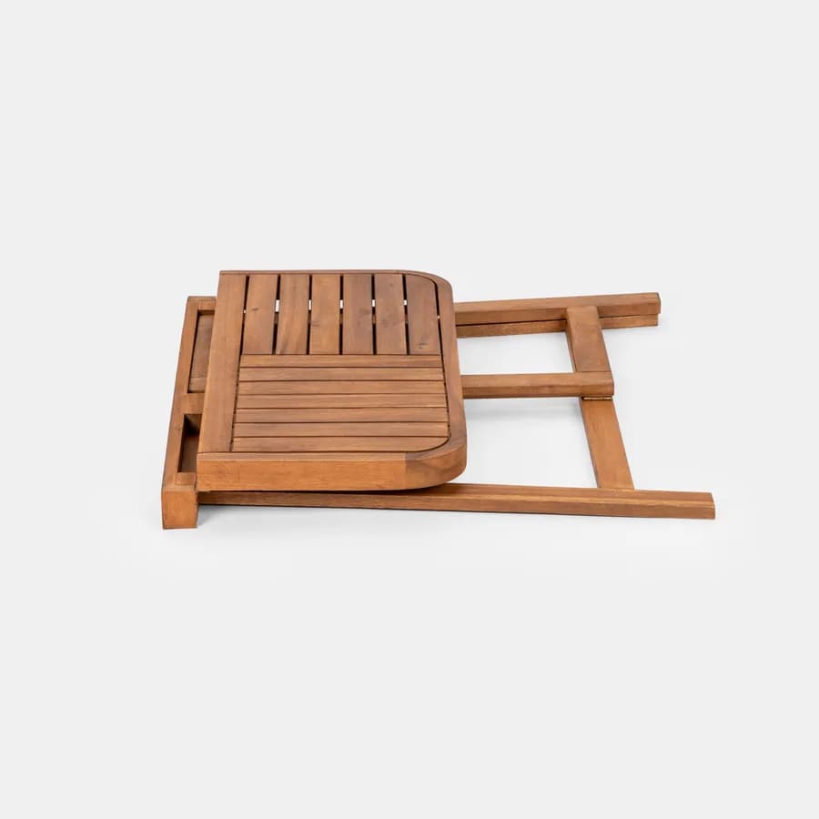 Set bistrot tavolo 70x40 cm e 2 sedie in legno di acacia - Paja