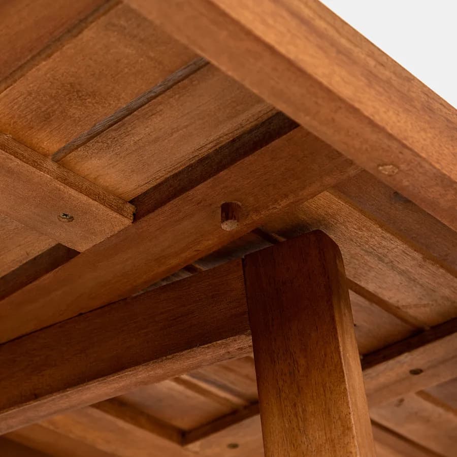 Set bistrot tavolo 70x40 cm e 2 sedie in legno di acacia - Paja