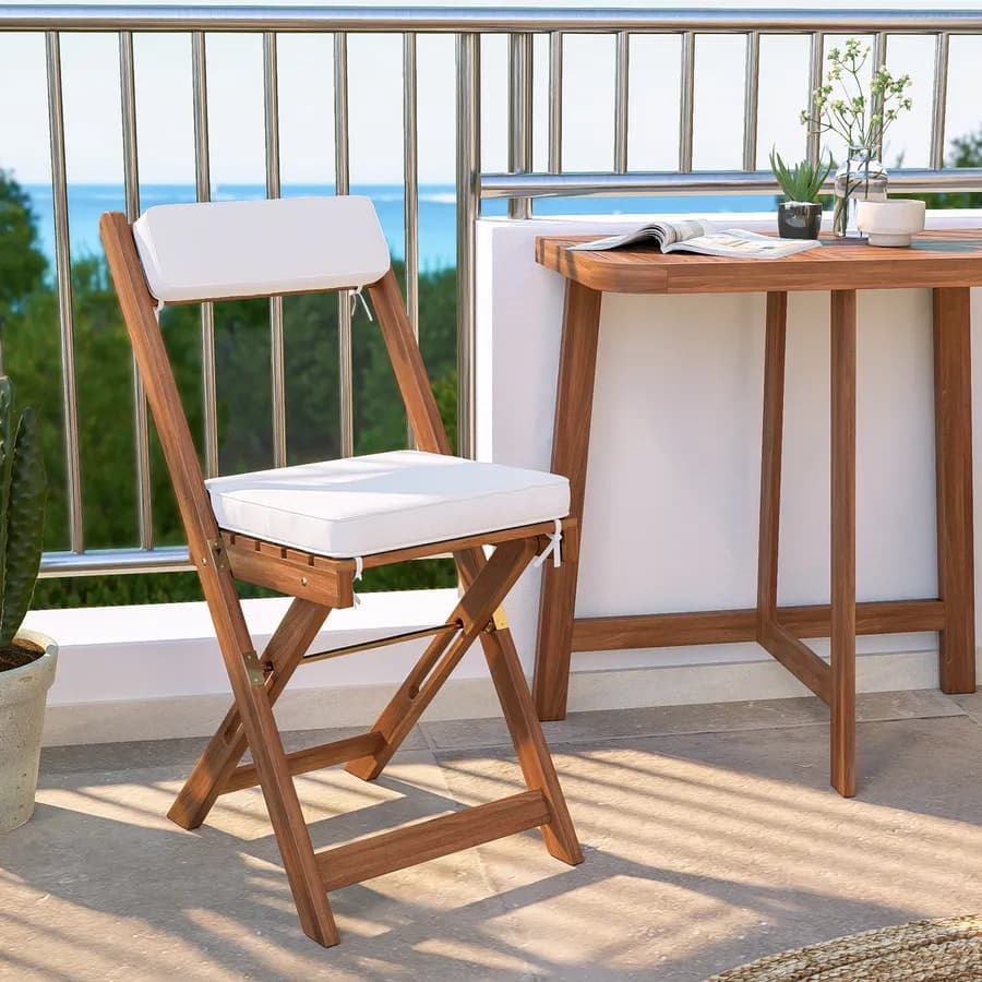 Set bistrot tavolo 70x40 cm e 2 sedie in legno di acacia - Paja