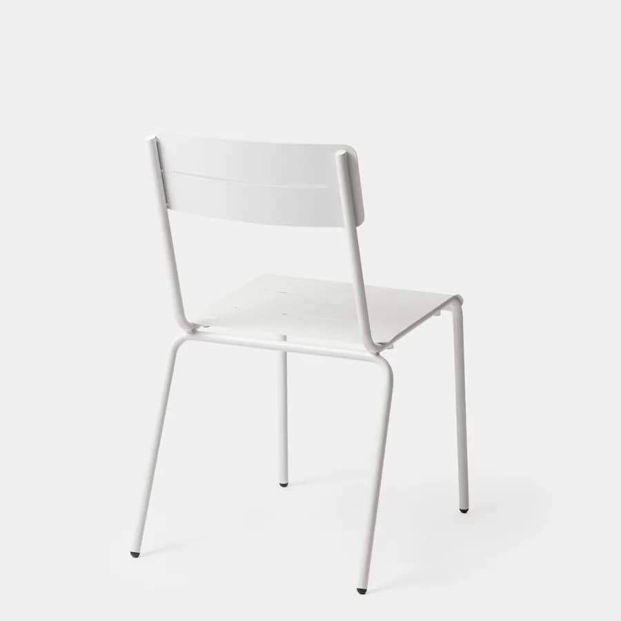 Set bistrot tavolo rotondo 60 cm e 2 sedie in acciaio bianco - Spezia