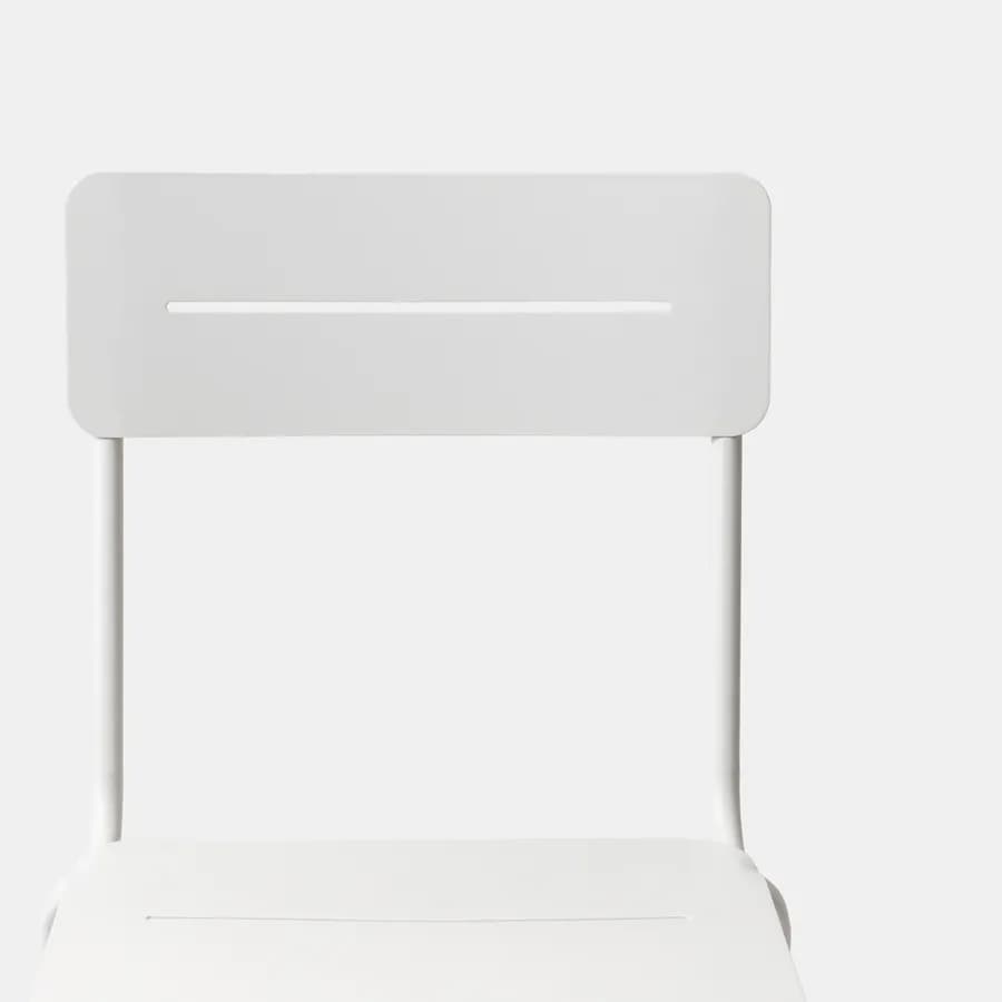 Set bistrot tavolo rotondo 60 cm e 2 sedie in acciaio bianco - Spezia