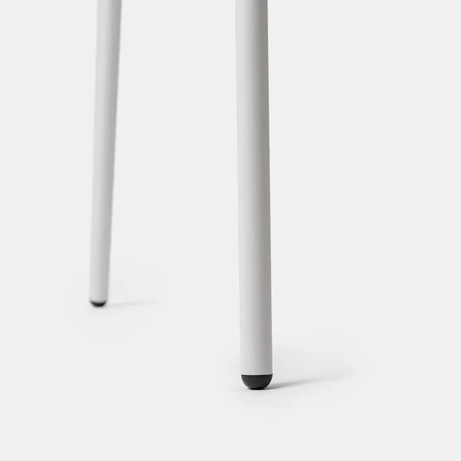 Set bistrot tavolo rotondo 60 cm e 2 sedie in acciaio bianco - Spezia