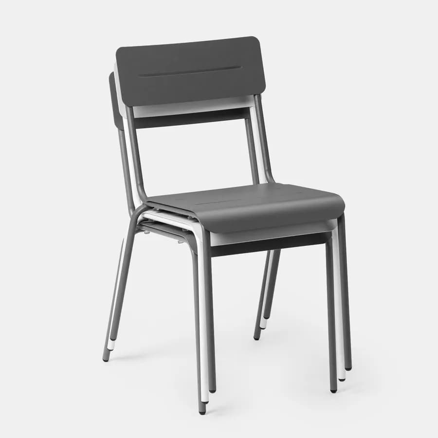 Set bistrot tavolo rotondo 60 cm e 2 sedie in acciaio bianco - Spezia