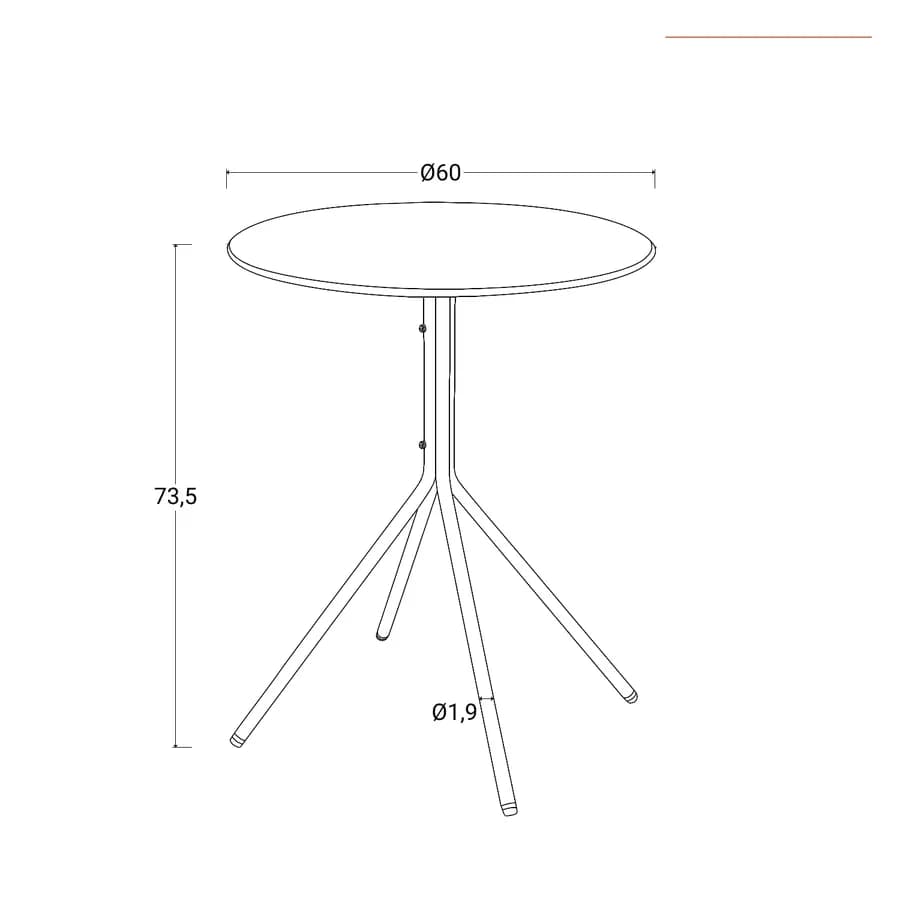 Set bistrot tavolo rotondo 60 cm e 2 sedie in acciaio bianco - Spezia
