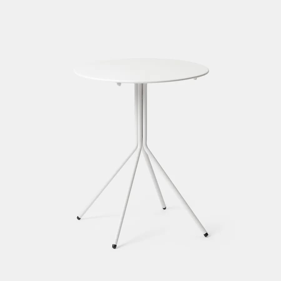 Set bistrot tavolo rotondo 60 cm e 2 sedie in acciaio bianco - Spezia