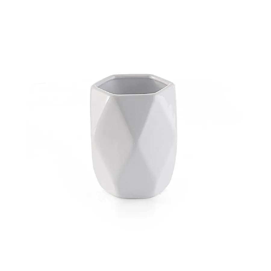 Set 4 accessori appoggio in ceramica bianco e cromo - Dalia di Gedy