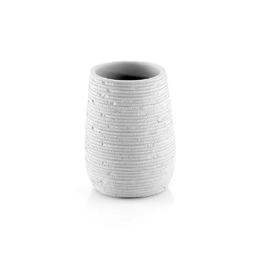 Set 4 accessori appoggio in resina bianco con inserti cromati - Gemini di Gedy