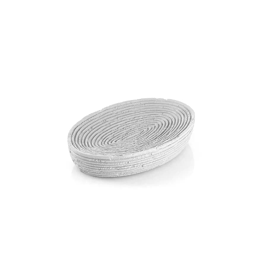 Set 4 accessori appoggio in resina bianco con inserti cromati - Gemini di Gedy