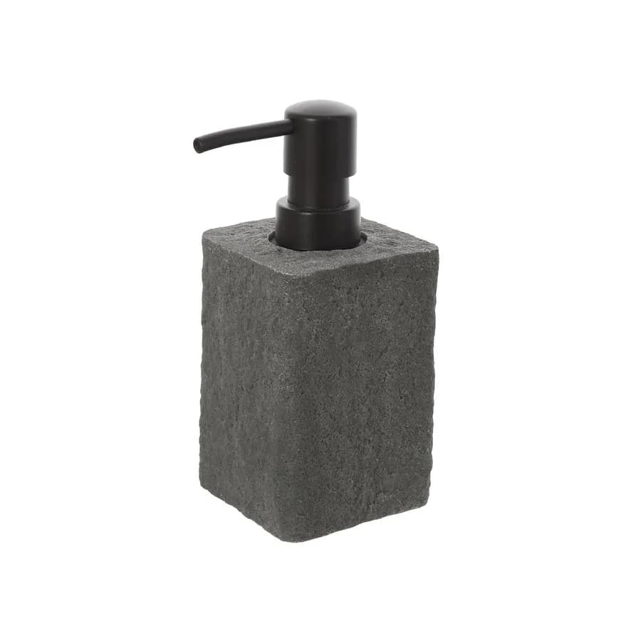 Set 4 accessori da bagno in resina grigio effetto pietra - Linea Sabbia