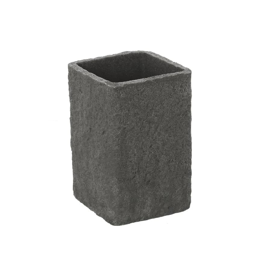 Set 4 accessori da bagno in resina grigio effetto pietra - Linea Sabbia