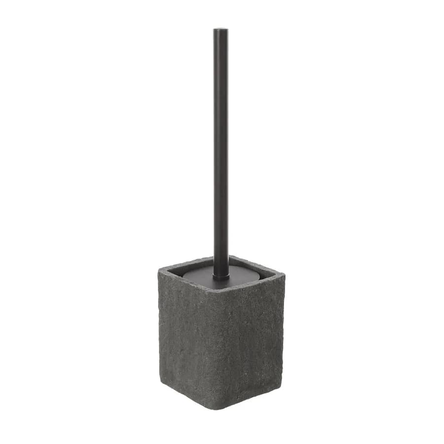 Set 4 accessori da bagno in resina grigio effetto pietra - Linea Sabbia