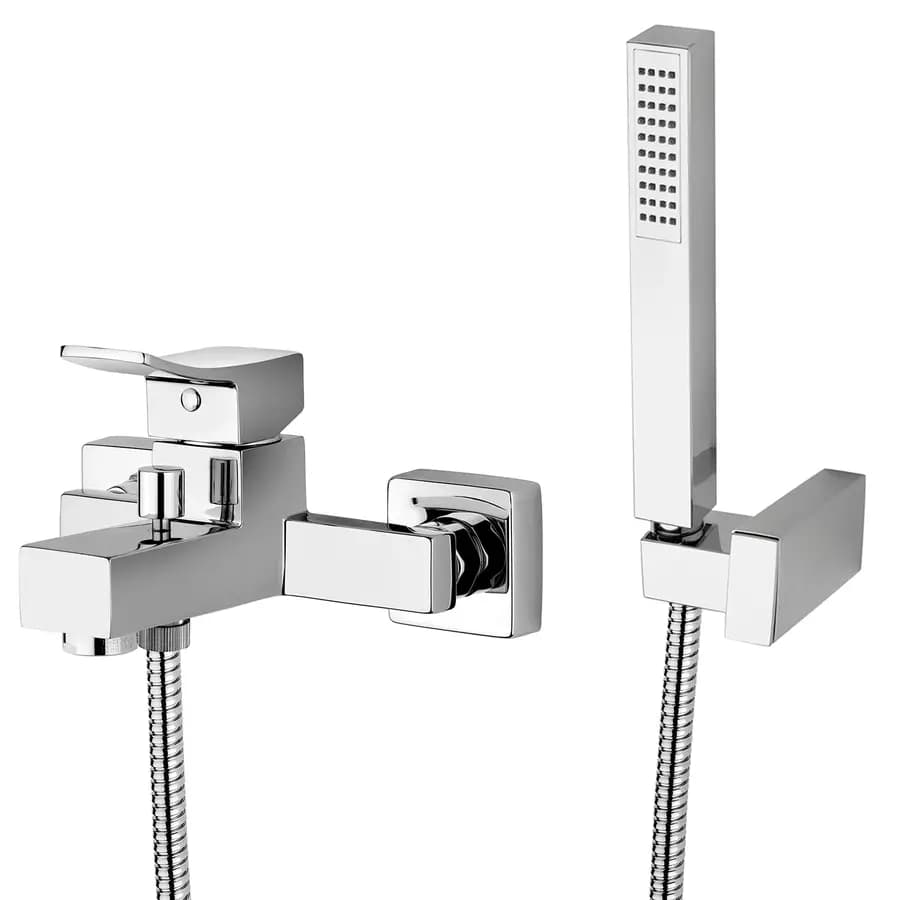 Set completo Jacuzzi - Rubinetteria per lavabo vasca e bidet in ottone cromato Tanka serie design