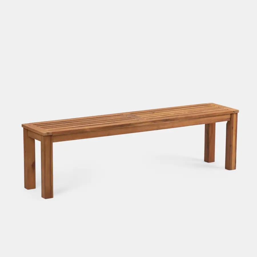 Set pranzo tavolo 160x80 cm e 2 panche in legno di acacia - Paja