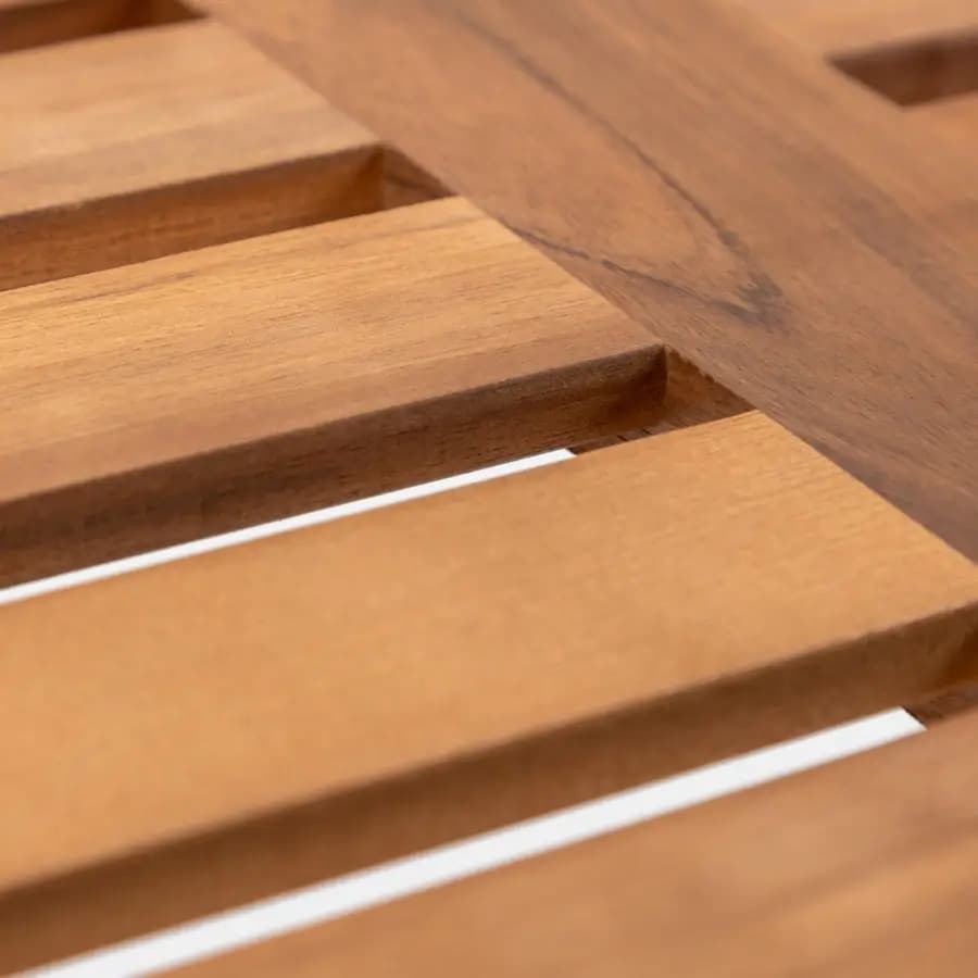 Set pranzo tavolo 160x80 cm e 2 panche in legno di acacia - Paja