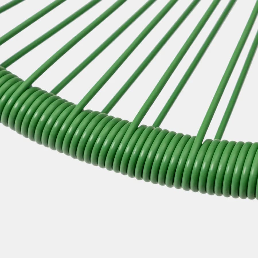 Set relax con 2 poltrone e tavolino rotondo 50 cm in metallo nero e corda verde - Kalimba