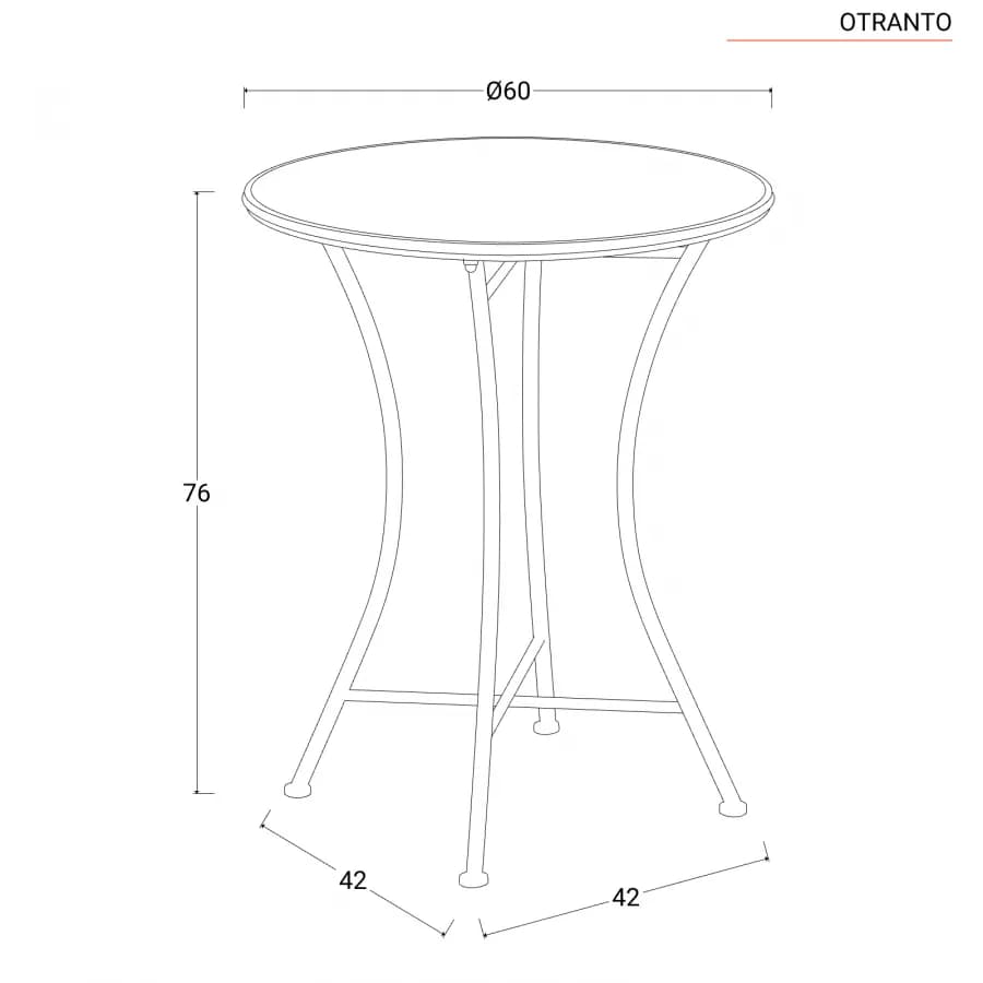 Set bistrot con tavolo rotondo 60 cm e 2 sedie con decorazione mosaico a fiori toni del verde - Otranto