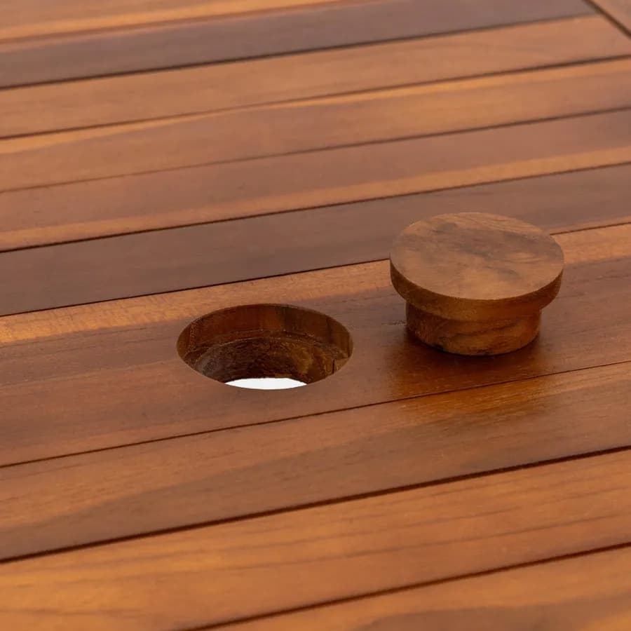 Set pranzo tavolo ovale allungabile 180/240x120 cm e 6 sedie in legno teak - Louis
