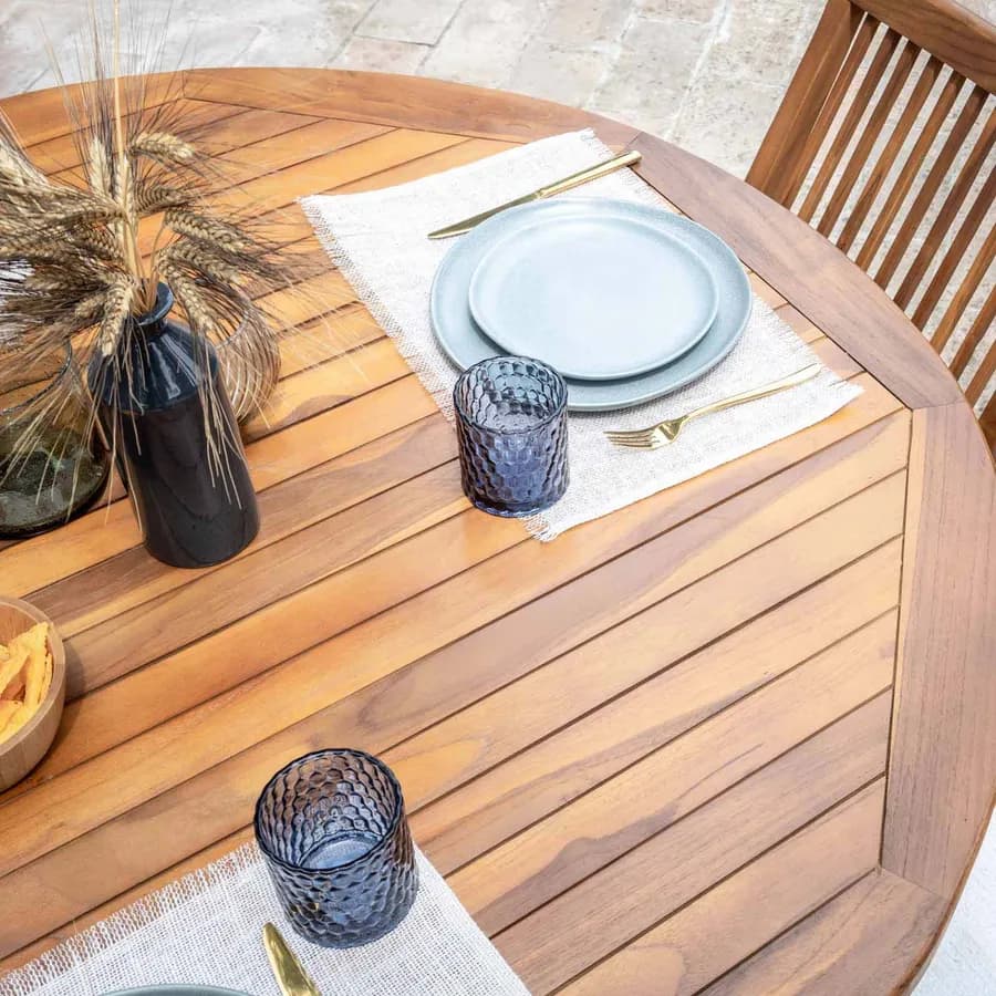 Set pranzo tavolo ovale allungabile 180/240x120 cm e 6 sedie in legno teak - Louis