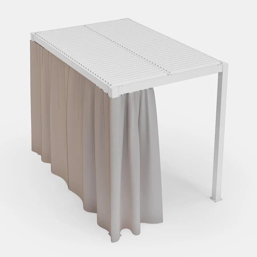 Set di 2 tende laterali per lato da 2 m per gazebo bioclimatico 3x2 m naturale