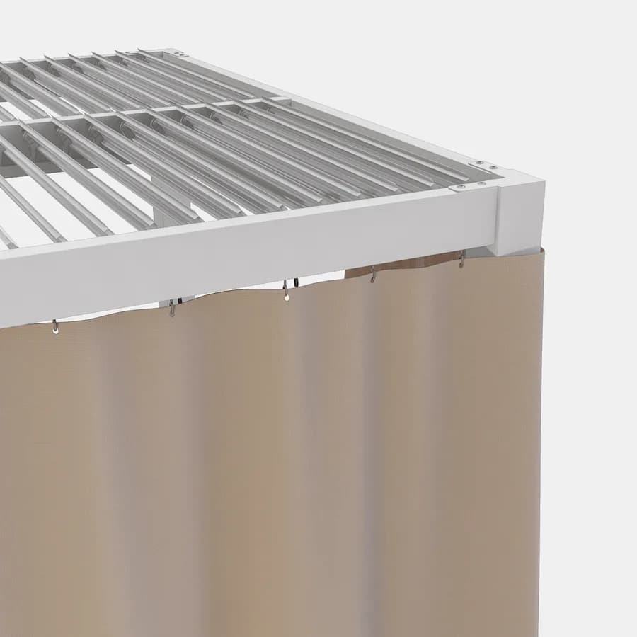Set di 2 tende laterali per lato da 2 m per gazebo bioclimatico 3x2 m naturale