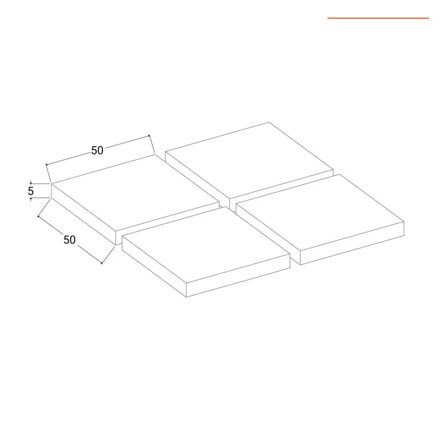Set di 4 marmette per ombrellone 50x50 cm 108 kg in cemento sabbia